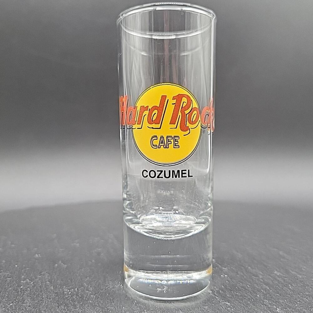 Cozumel - Hard Rock Cafe Shot Glass 4" Tall - Mexico, Black Letters